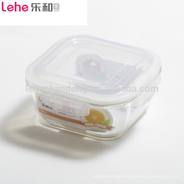 High borosilicate square glass bento lunch box storage food prep container with lid